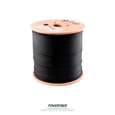 FIBRA DR0P POWERFIBER 4 CORE SM FLAT ACERO 1KM